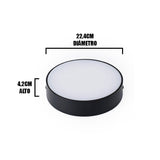 PANEL NEGRO LED CIRCULAR 36W ADOSABLE SURFACE LUZ CÁLIDA 3000K - ILUMINA