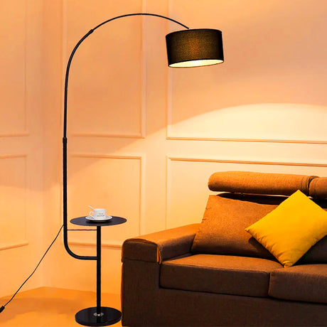 LÁMPARA DE PIE SOFIANA BLACK LED + FOCO LED 12W LUZ BLANCA E27