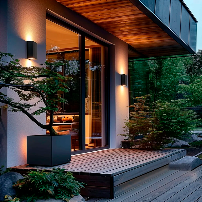 LÁMPARA DE EXTERIOR LED AMOSIEL BLACK LUZ CÁLIDA