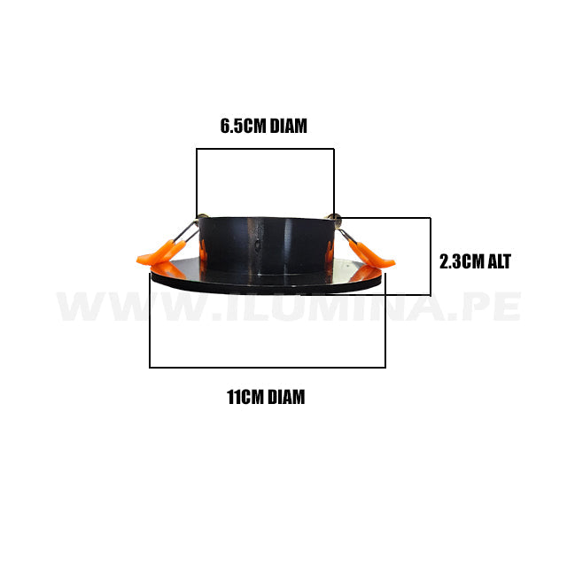 ICORP-2030BK SET COMPLETO - SPOT EMPOTRABLE CON DICROICO LED 6W LUZ CÁLIDA 2700K