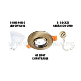 ICORP-2040AB SET COMPLETO - SPOT EMPOTRABLE CON DICROICO LED 6W LUZ CÁLIDA 2700K