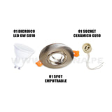 ICORP-2040SN SET COMPLETO - SPOT EMPOTRABLE CON DICROICO LED 6W LUZ CÁLIDA 2700K