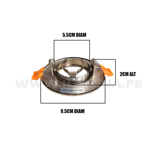 ICORP-2040SN SET COMPLETO - SPOT EMPOTRABLE CON DICROICO LED 6W LUZ CÁLIDA 2700K