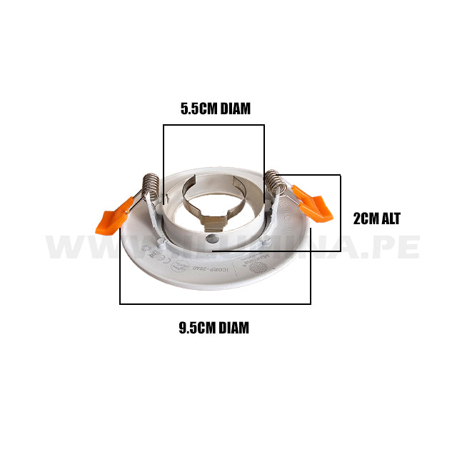 ICORP-2040WH SET COMPLETO - SPOT EMPOTRABLE CON DICROICO LED 6W LUZ CÁLIDA 2700K