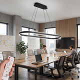 Lámpara LED ovalada de gran formato para mesas de directorio y oficinas en Lima.