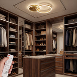 Lámpara de techo para walk-in closet con luz LED regulable y diseño contemporáneo.
