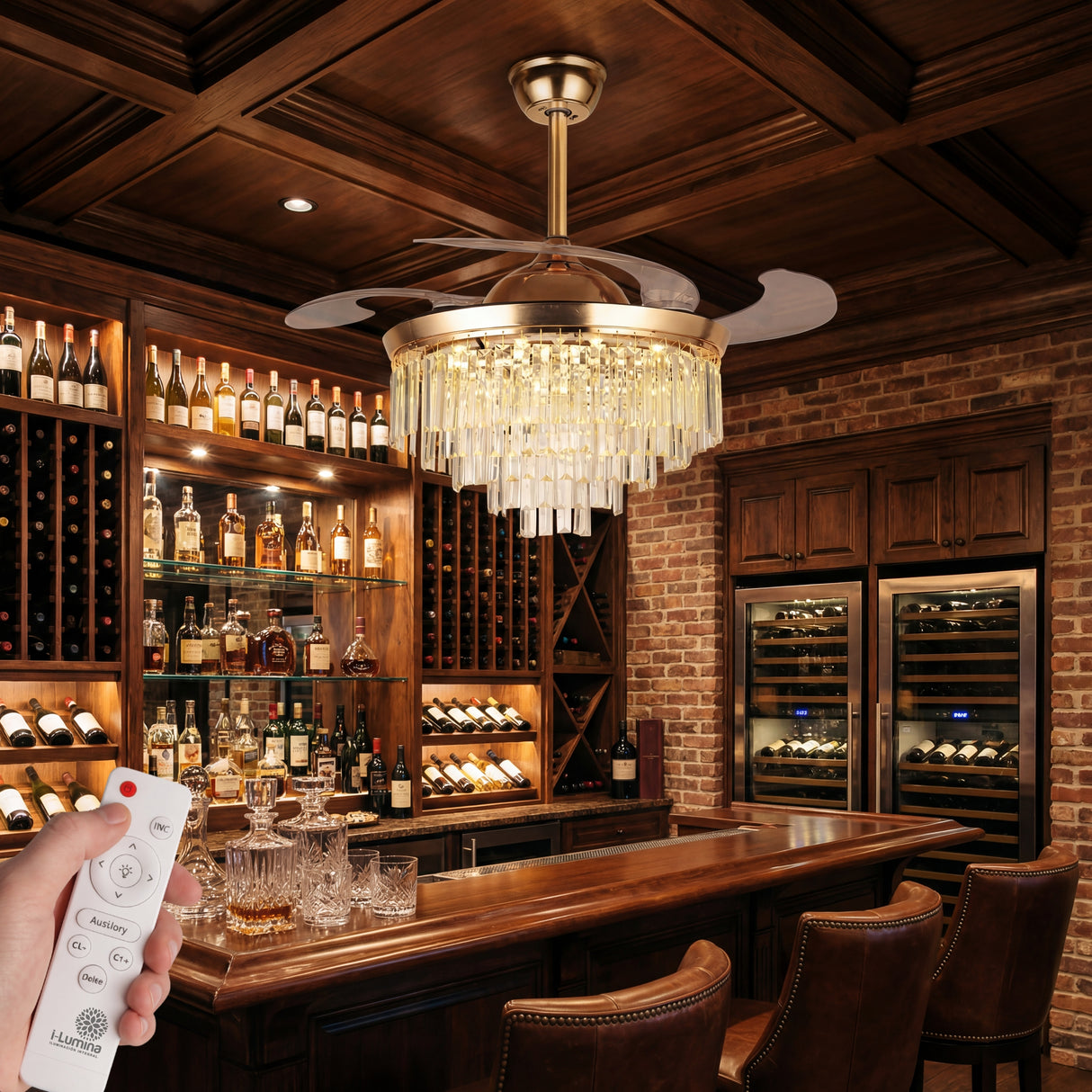 ventilador de techo decorativo para zona de bar y lounge