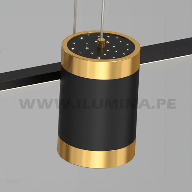 LÁMPARA COLGANTE TRICOLOR TRIANA BLACK AND GOLD LED ECOLAMPS