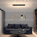 LÁMPARA COLGANTE TRICOLOR TRIANA BLACK AND GOLD LED ECOLAMPS