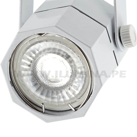 SPOT DE RIEL CARLA WHITE LED + DICROICO LED 6W LUZ BLANCA 6000K