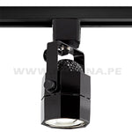 SPOT DE RIEL CARLA BLACK LED + DICROICO LED 6W LUZ CÁLIDA 3000K