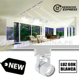 SPOT DE RIEL CARLA WHITE LED + DICROICO LED 6W LUZ BLANCA 6000K