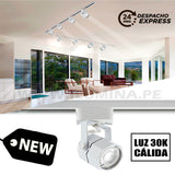 SPOT DE RIEL CARLA WHITE LED + DICROICO LED 6W LUZ CÁLIDA 3000K