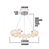 LÁMPARA COLGANTE LED BANGLE CRYSTAL SILVER + CONTROL REMOTO