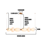 LÁMPARA COLGANTE LED PEBBLE LINE WHITE AND GOLD + CONTROL REMOTO