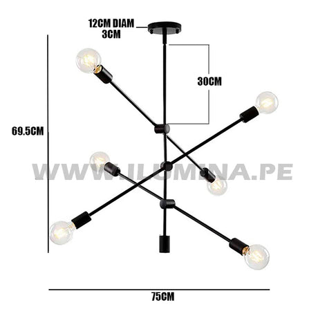 LÁMPARA COLGANTE AFORIEL BLACK LED