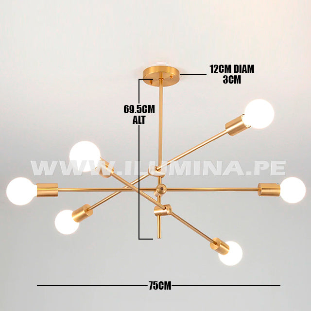 LÁMPARA COLGANTE AFORIEL GOLD LED