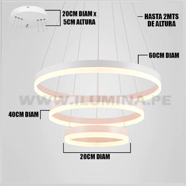 LÁMPARA COLGANTE LED SHANTALE WHITE + CONTROL REMOTO