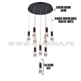 LÁMPARA COLGANTE PREMIUM GRECIA BLACK AND GOLD LED + CONTROL REMOTO