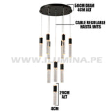 LÁMPARA COLGANTE PREMIUM PAOLA BLACK AND GOLD LED + CONTROL REMOTO