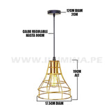 LÁMPARA COLGANTE TIPO JAULA PATRICIA GOLD
