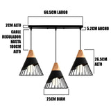 LÁMPARA COLGANTE TRIO ZAMORA BLACK - SIN FOCOS