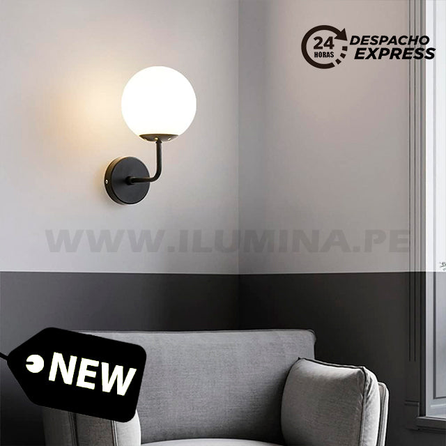 LÁMPARA DE PARED INTERIOR IVY BLACK LED