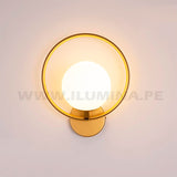 LÁMPARA DE PARED INTERIOR VALERIA GOLD + FOCO LED FILAMENTO G45 4W E27 TRANSPARENTE ILUMINA