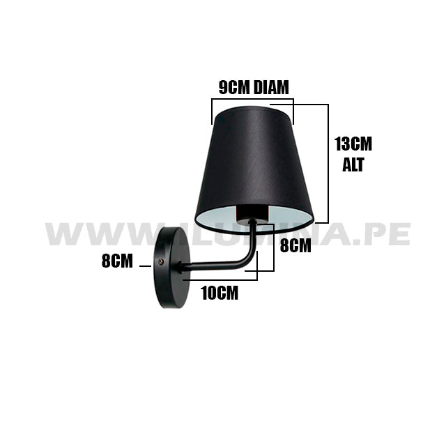 LÁMPARA DE PARED INTERIOR ANTUANE BLACK LED