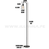LÁMPARA DE PIE MINIMALISTA VINTAGE BELLA LED + FOCO LED G95 FILAMENTO TRANSP 4W 2700K LUZ CÁLIDA