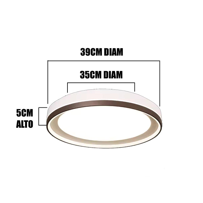 LÁMPARA DE TECHO 1616CF LED LUCIANA COFFEE 30W + CONTROL REMOTO