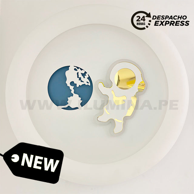 LÁMPARA DE TECHO INFANTIL 9852 ASTRONAUTA + CONTROL REMOTO