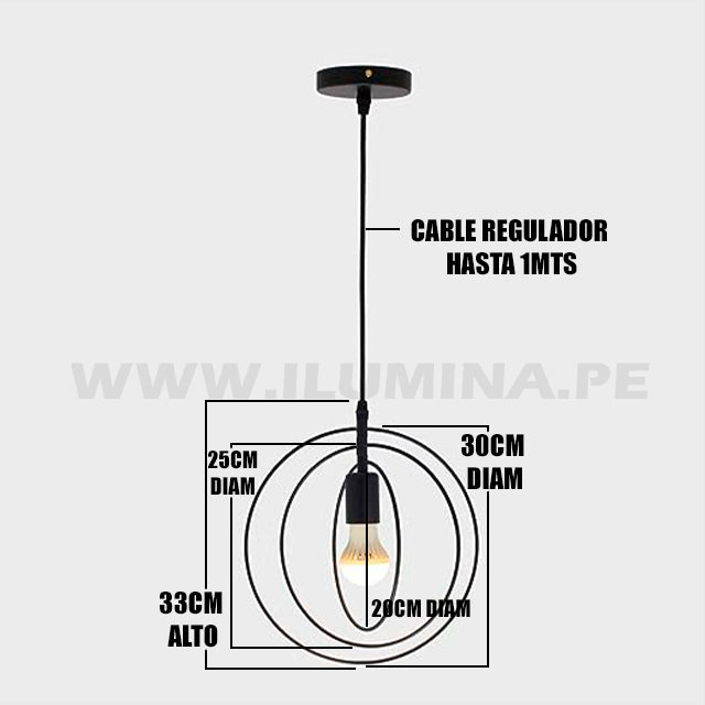 LÁMPARA DE TECHO LUCERO BLACK ST60 TUBULAR LUZ CÁLIDA