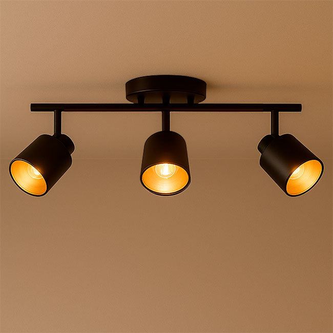 LÁMPARA DE TECHO GRACIELA BLACK AND GOLD - SIN FOCO