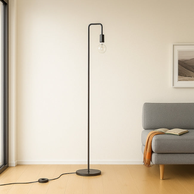 LÁMPARA DE PIE MINIMALISTA VINTAGE BELLA LED + FOCO LED G95 FILAMENTO TRANSP 4W 2700K LUZ CÁLIDA