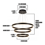 LÁMPARA COLGANTE LED SATURNO BLACK + CONTROL REMOTO