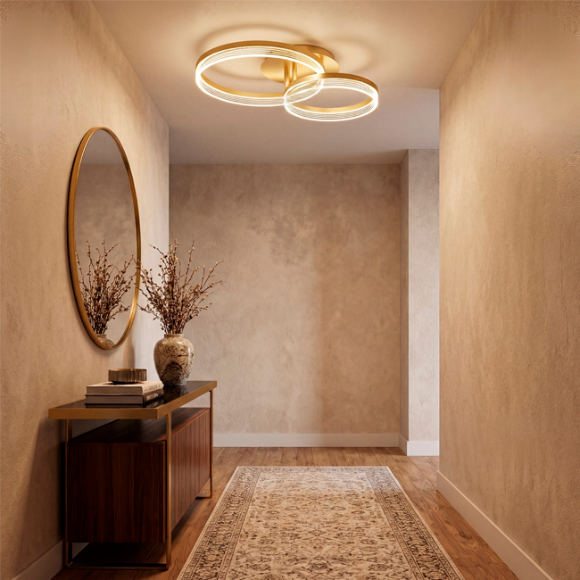 LÁMPARA DE TECHO KRISTAL GOLD LED XL + CONTROL REMOTO