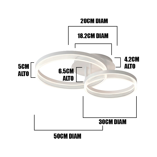 LÁMPARA DE TECHO KRISTAL WHITE LED XL + CONTROL REMOTO
