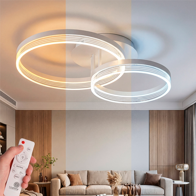 LÁMPARA DE TECHO KRISTAL WHITE LED XL + CONTROL REMOTO