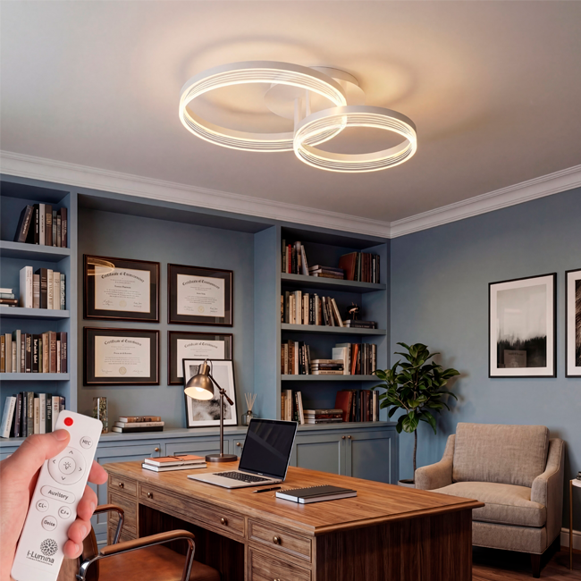 LÁMPARA DE TECHO KRISTAL WHITE LED XL + CONTROL REMOTO