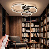 LÁMPARA DE TECHO ELENA BLACK LED + CONTROL REMOTO