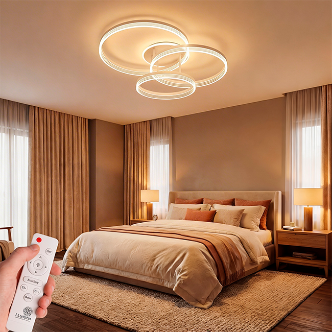 LÁMPARA DE TECHO ELENA WHITE LED + CONTROL REMOTO