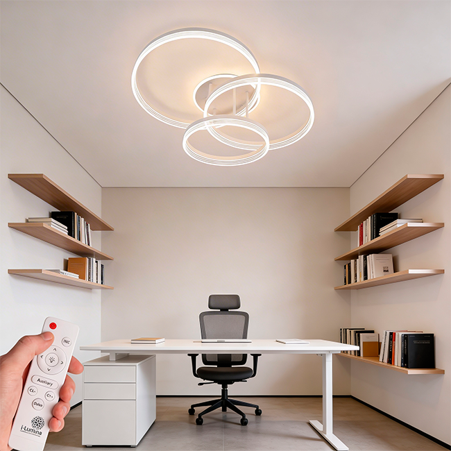 LÁMPARA DE TECHO ELENA WHITE LED + CONTROL REMOTO
