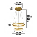 LÁMPARA COLGANTE LED ASTRO GOLD + CONTROL REMOTO