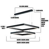 LÁMPARA COLGANTE LED SQUARE DÚO BLACK + CONTROL REMOTO