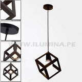 LÁMPARA COLGANTE CUBE BLACK LED ECOLAMPS