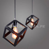 LÁMPARA COLGANTE CUBE BLACK LED ECOLAMPS