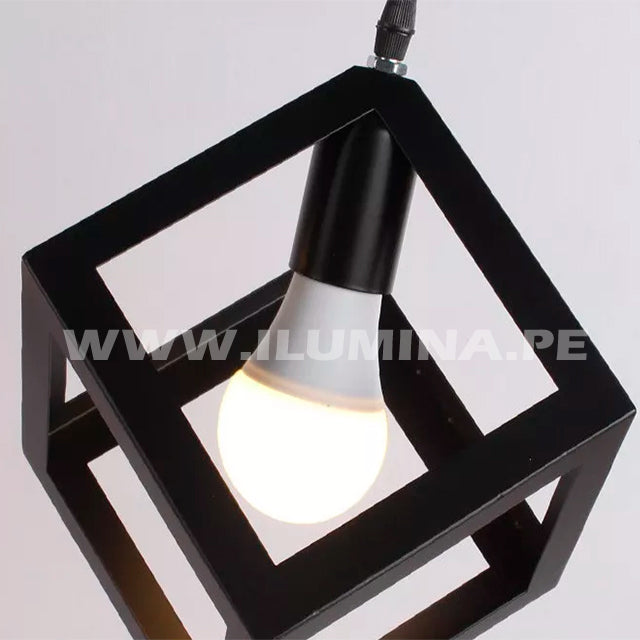 LÁMPARA COLGANTE CUBE BLACK LED ECOLAMPS