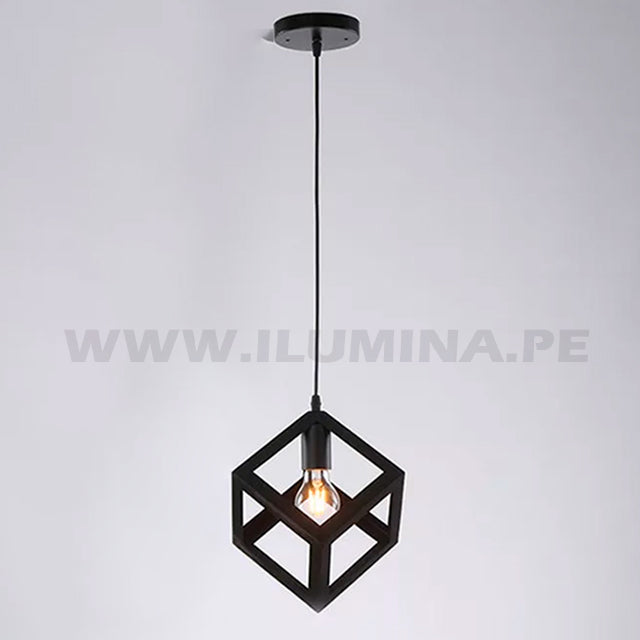 LÁMPARA COLGANTE CUBE BLACK LED ECOLAMPS