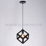 LÁMPARA COLGANTE CUBE BLACK LED ECOLAMPS